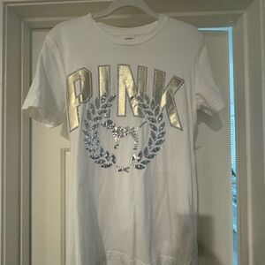 Bling PINK Victoria's Secret White and Silver Kids T-Shirt